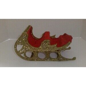 Vintage Christmas Sleigh Plastic/ The Akron Import Store Calif 1970s